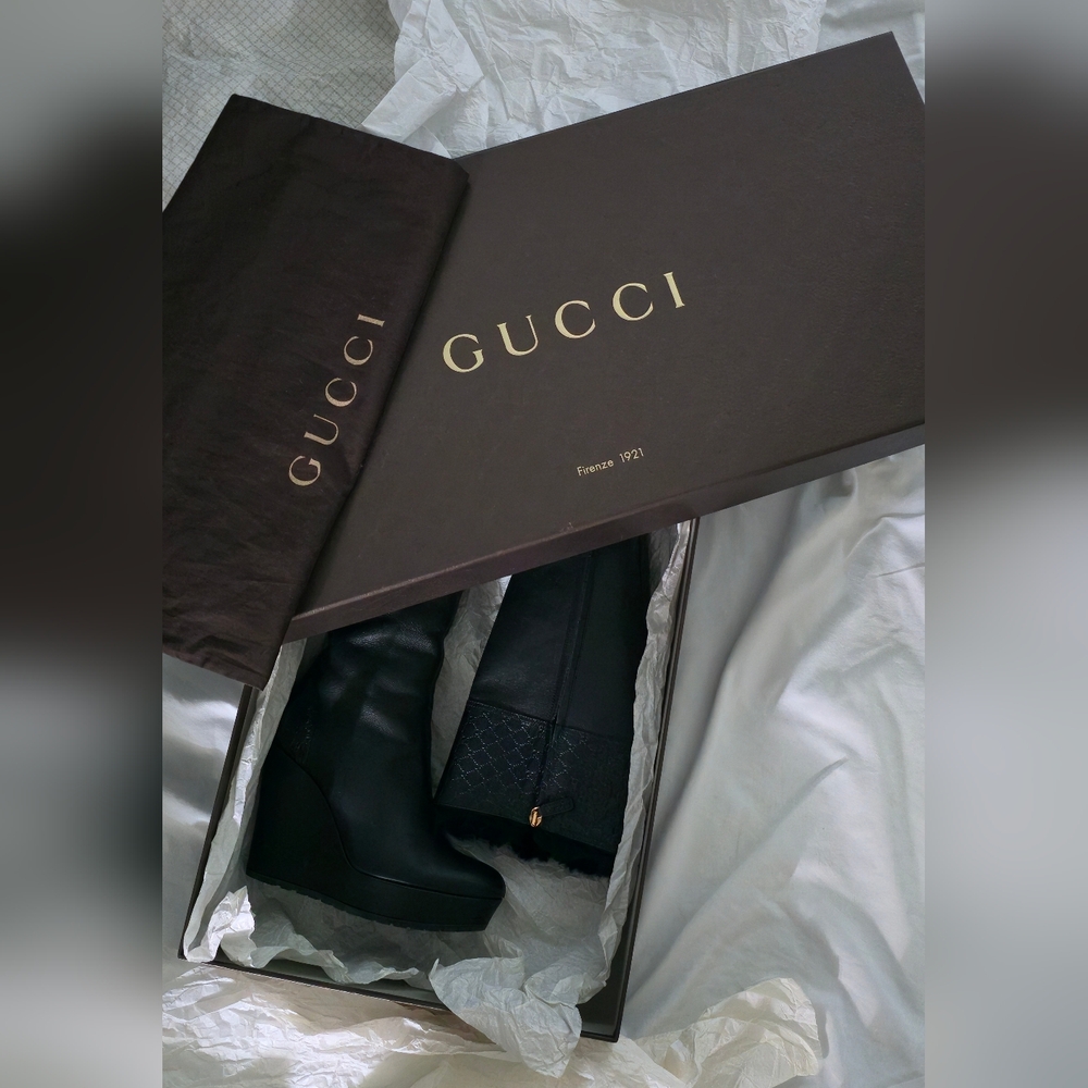 Gucci Knee-high Boots GG iconic Logo - Picture 13 of 15